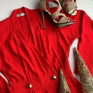 Red vintage Liz Claiborn dress